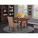 Winston Porter Carlie 3 - Piece Butterfly Leaf Solid Wood Rubberwood Dining Set Wood/Upholstered in Brown | Wayfair