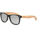 Sunglasses for Men and Women with Bamboo Wooden Legs and Silver Mirrored Polarised Lenses GOWOOD