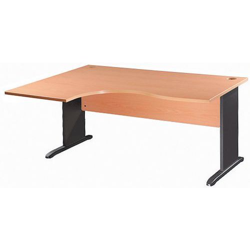 Bureau Compact L160 Retour Gauche Pieds L- Gris Anthrac. - Simmob