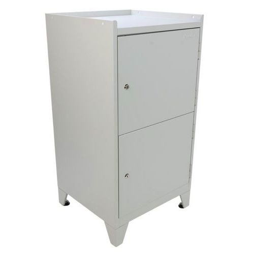 Armoire +rebords H102xp50xl53 Tabl Pieds Gris 2p+2 - Manutan Expert