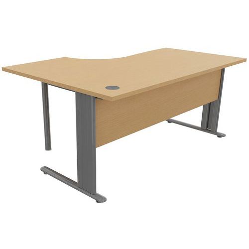 Poste Comp Asym Pied L 160x120x60 Ret D Hetre/alu - Manutan Expert