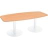 table de réunion conseil - largeur 210 cm hêtre/ blanc