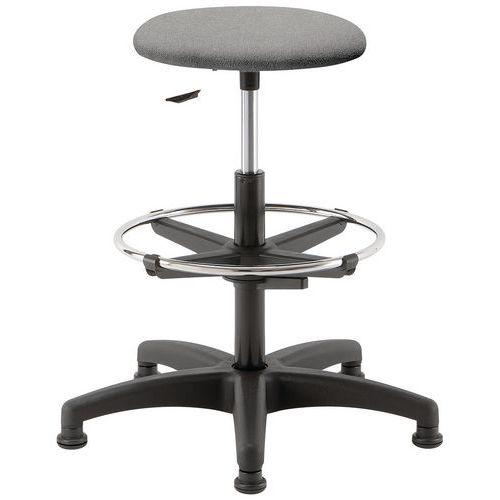 Tabouret Tissu Gris Rep/pieds Assise Hteur 53 A 73 Cm - Linea Fabbrica