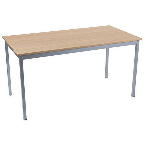 Table Polyvalente Plateau Chêne Pieds Aluminium 180x80 - Manutan Expert
