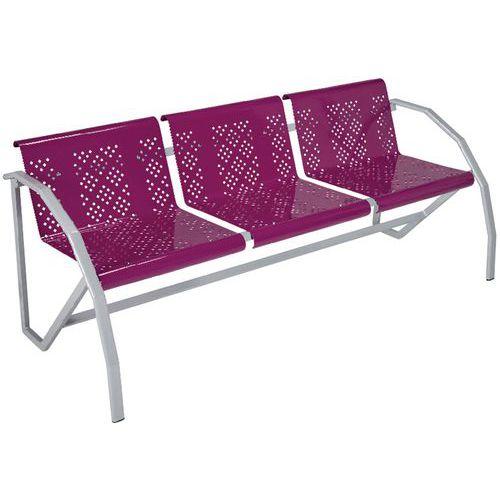 Canapé Métal Alu 3 Places Odéon Coque 4006 Violet - Manutan Expert