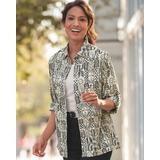 Appleseeds Women's Batik Block Crinkle-Cotton Shirt - Multi - XL - Misses