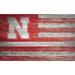 Nebraska Huskers 11'' x 19'' Distressed Flag Sign