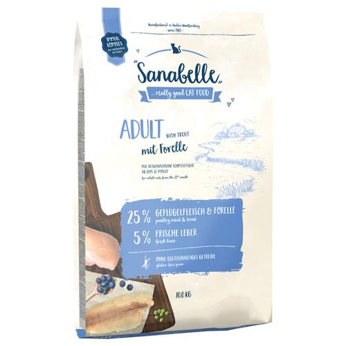 2 x 10kg Adult Forelle & Strauß Sanabelle Katzenfutter trocken