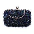 UBORSE Women Clutch Wedding Purse Rhinestone Crystal Beaded Bags Cocktail Party Bridal Prom Handbag for Women, Blue, S, Clutches