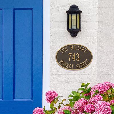 Hawthorne Address Plaques - White with Gold Type Wall Plaque, Standard, Wall Plaque - Frontgate