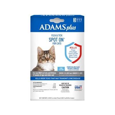 Adams Flea & Tick Spot Treatment for Cats, 2.5-5 lbs, 3 Doses (3-mos. supply)