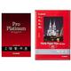 Canon 2768B016 PT-101 pro platinum photo paper inkjet 300g/m2 A4 20 Blatt Pack & Canon SG-201 Fotopapier Plus Seidenglanz, matt (260 g/qm), A4, 20 Blatt