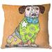 Winston Porter Amnicon Couch Russell Dog Camel Throw Pillow Polyester/Polyfill blend in White | 16 H x 16 W in | Wayfair
