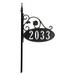 Address America Park Place Oval Double-Sided Reflective Yard Address Sign - 30" Plastic in Black | 33.25 H x 23 W x 1.5 D in | Wayfair AS-PP-30-WF