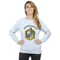 Harry Potter Women's Hufflepuff Crest Sweatshirt Heather Grey Medium