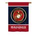 Breeze Decor Proud Marine Corps Americana Military Impressions 2-Sided Polyester 40 x 28 in. House Flag in Black/Blue/Red | 40 H x 28 W in | Wayfair