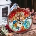 G Debrekht Holiday Splendor Christmas Guardian Angel Ball Ornament Oversized Limited Edition Balls in Blue/Orange/Red | Wayfair 73877