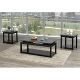 Canora Grey Rohrbaugh 3 Piece Coffee Table Set Wood in Black | 18 H x 48 W in | Wayfair E3DE1BF0F0754BB08DE713AF284202BA