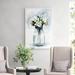 Rosdorf Park 'Through the Vase' Framed Watercolor Painting Print on Canvas Metal in Gray/Green | 60 H x 40 W x 1.5 D in | Wayfair