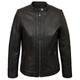 HIDEPARK Trudy: Women's Black Leather Biker Jacket, XL, Black