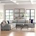 Gray Sectional - Three Posts™ Willia 128" Wide Linen Symmetrical Modular Corner Sectional Linen | 33 H x 128 W x 121 D in | Wayfair