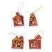 The Holiday Aisle® 4 Piece Ayacucho Nativities Holiday Shaped Ornament Set Ceramic/Porcelain in Red | 2.4 H x 2 W x 0.4 D in | Wayfair