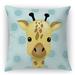 Isabelle & Max™ Rodrick Giraffe Baby Polka Dots Throw Pillow Eco-Fill/Polyester in Green/Blue | 16 H x 16 W x 4 D in | Wayfair