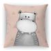 Isabelle & Max™ Garold Hippo Square Pillow Cover & Insert Eco-Fill/Polyester in Pink | 16 H x 16 W x 4 D in | Wayfair