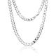 Aka Gioielli® - Women Men Rhodium Plated 925 Sterling Silver Necklace - Flat Cuban Curb Chain 9.1 mm - 22 inch