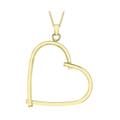 Carissima Gold Women's 9ct Yellow Gold Square Tube Open Heart Pendant on Curb Chain Necklace of 46cm/18"