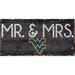West Virginia Mountaineers 6'' x 12'' Mr. & Mrs. Sign