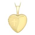 Carissima Gold Women's 9ct Yellow Gold Heart 1/2 Locket Pendant on Curb Chain Necklace of 46cm