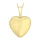Carissima Gold Women's 9ct Yellow Gold Heart 1/2 Locket Pendant on Curb Chain Necklace of 46cm