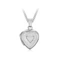 Tuscany Silver Women's Sterling Silver Rhodium Plated Cubic Zirconia 16 x 25 mm Outline Heart Locket Pendant Sterling Silver 1.1 mm Panza Curb Chain Necklace of Length 46 cm/18 Inch