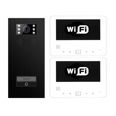 WLAN & App gesteuerte Türsprechanlage Einfamilienhaus Türstation XD-1 Premium Black Steel + 2x Monitor XD-7 IP-BUS Technologie Image