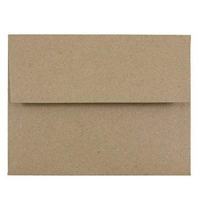 JAM PAPER A2 Premium Invitation Envelopes - 4 3/8 x 5 3/4 - Brown Kraft Paper Bag - Bulk 250/Box