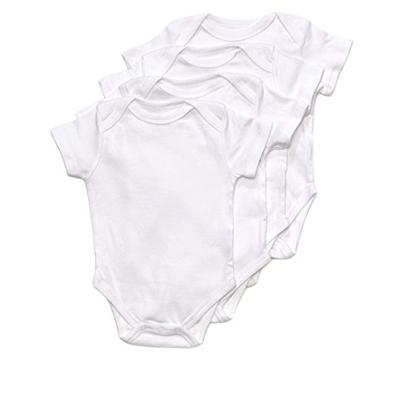 Leveret Baby Onesie Boys Girls Bodysuit 4 Pack Short Sleeve Underwear White 100% Cotton 0-3 Months
