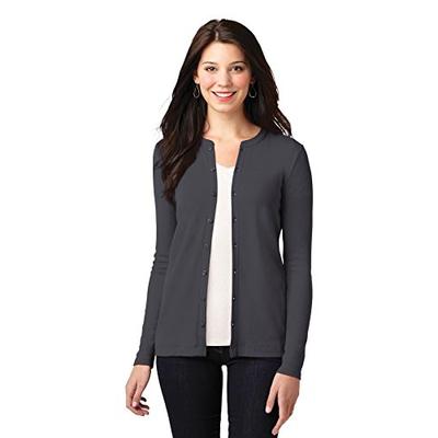 Port Authority Women's Concept Stretch Button Front Cardigan L Grey Smoke