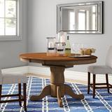 Three Posts™ Courtdale Butterfly Leaf Rubberwood Solid Wood Pedestal Dining Table Wood in Brown | 30 H in | Wayfair