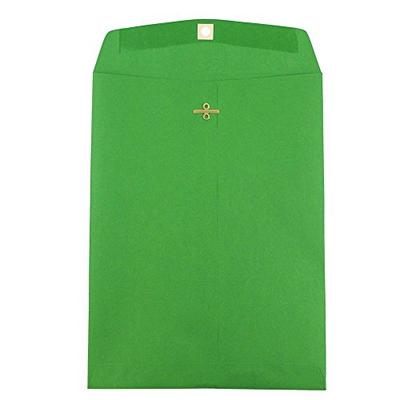 JAM PAPER 9 x 12 Colored Envelopes with Clasp Closure - Green Recycled - 25/Pack