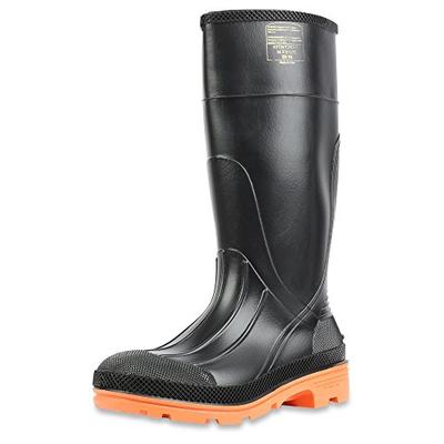 Servus PRM 15" PVC Men's Work Boots with Steel Toe and Steel Midsole, Black & Orange (75145C)