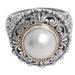 Romantic Moonlight,'Cultured Mabe Pearl Sterling Silver Cocktail Ring'