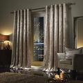 SELECT-ED® Luxuries Faux Velvet Curtains Pair Fully Lined Eyelet Ring Top Ready Made Curtains NZ (NZ, Mink/Champagne, 66" Width x 72" Depth)