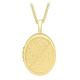 Carissima Gold Women's 9 ct Yellow Gold Small Etched Flower Detail Oval Locket on Curb Chain of 46 cm/18 inch