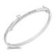 Tuscany Silver Women's Sterling Silver Crossover Cubic Zirconia Bangle