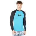 Quiksilver All Time Long Sleeve Rashguard Swim Shirt UPF 50+, Hawaiian Ocean2/Black2, X-Large