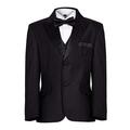 Waniwarehouse Boys Black Tuxedo, Boys Dinner Suit, Prom Suit, Boys Black Suits, 1 Years - 15 Years (9 Years)
