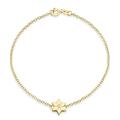 Carissima Gold Women's 9 ct Yellow Gold 0.01 ct Diamond Flower Charm Bracelet of Length 19 cm/7.5 Inch