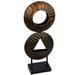 Ivy Bronx Connley Twin Circle Sculpture Metal in Brown/Gray | 20.1 H x 8.5 W x 3.9 D in | Wayfair F8476569CA074698932AB817C56E91B6