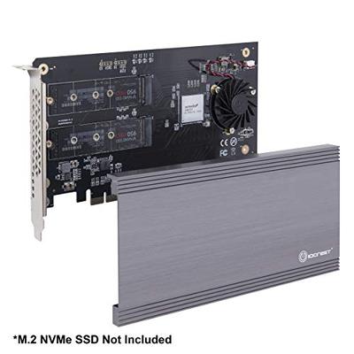 I/O CREST SI-PEX40129 Dual M.2 NVMe Ports to PCIe 3.0 x16 Bifurcation Riser Controller - Support Non